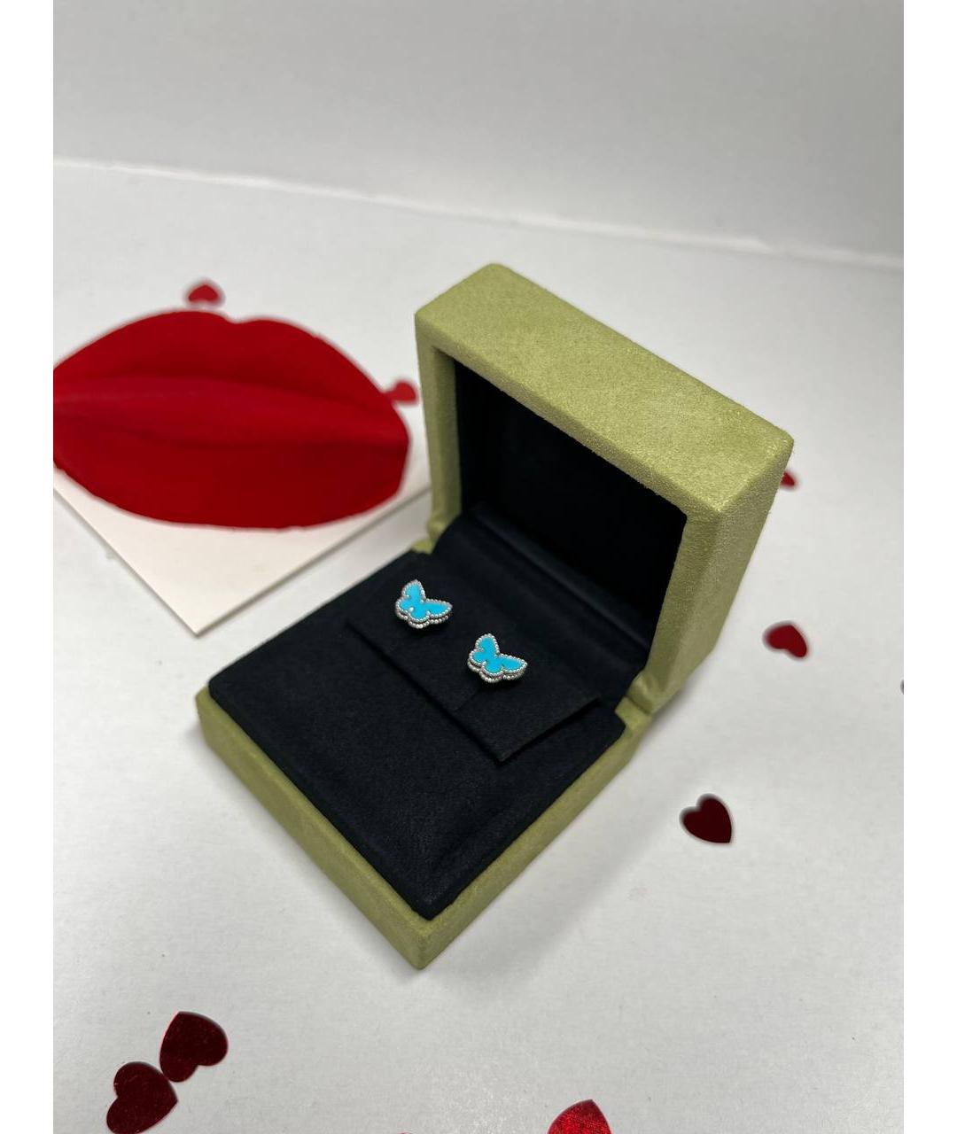 VAN CLEEF & ARPELS Бирюзовые серьги из белого золота, фото 3