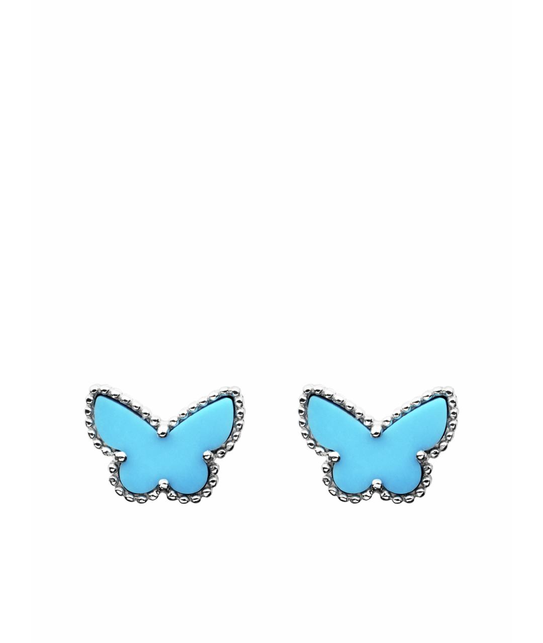 VAN CLEEF & ARPELS Бирюзовые серьги из белого золота, фото 1