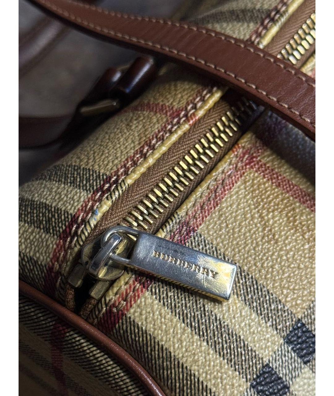 BURBERRY Бежевая кожаная сумка с короткими ручками, фото 4