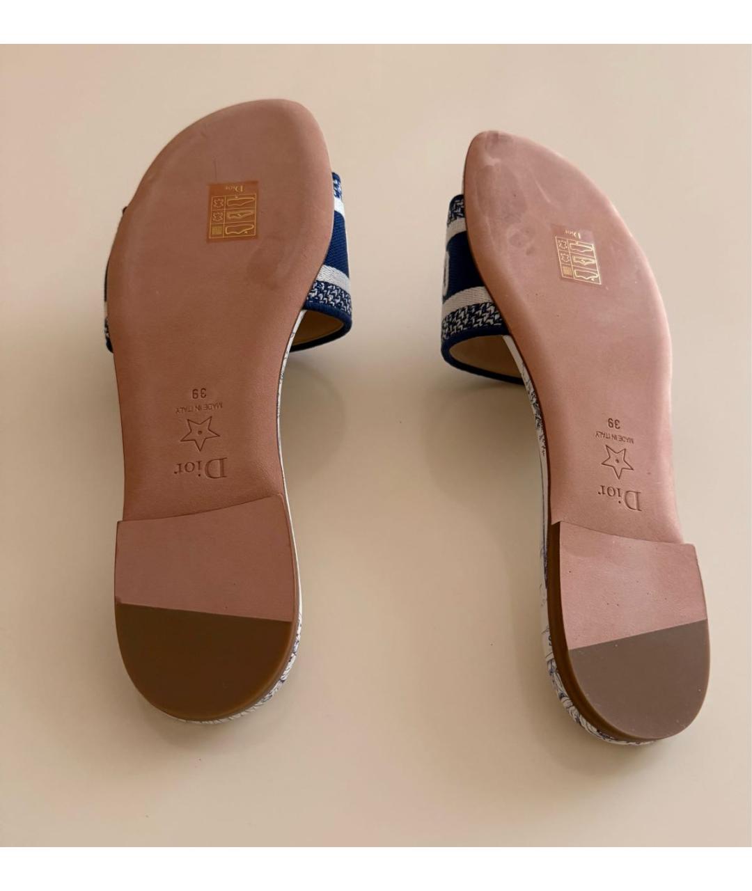 CHRISTIAN DIOR Синие шлепанцы, фото 3