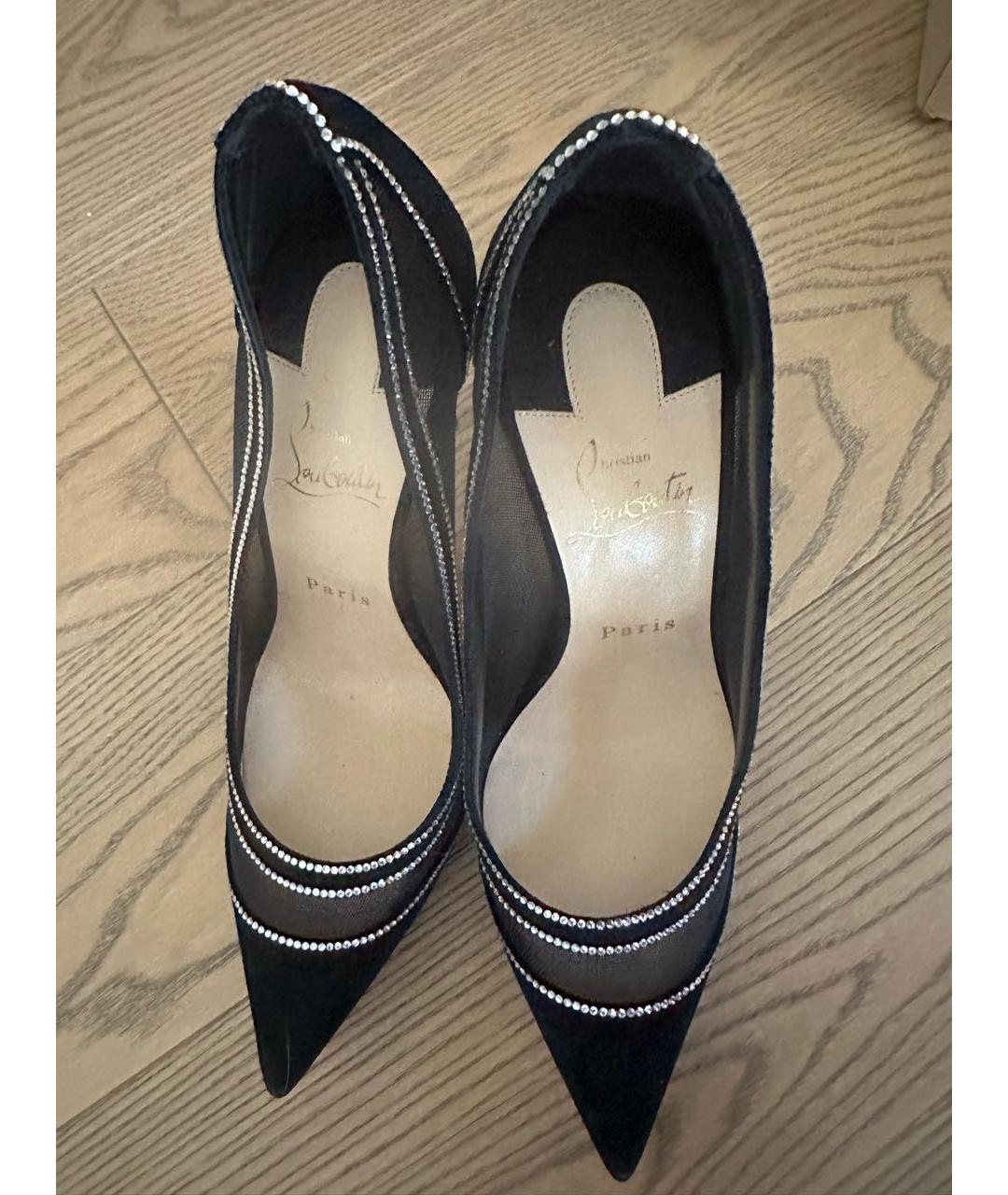 CHRISTIAN LOUBOUTIN Черные замшевые туфли, фото 3