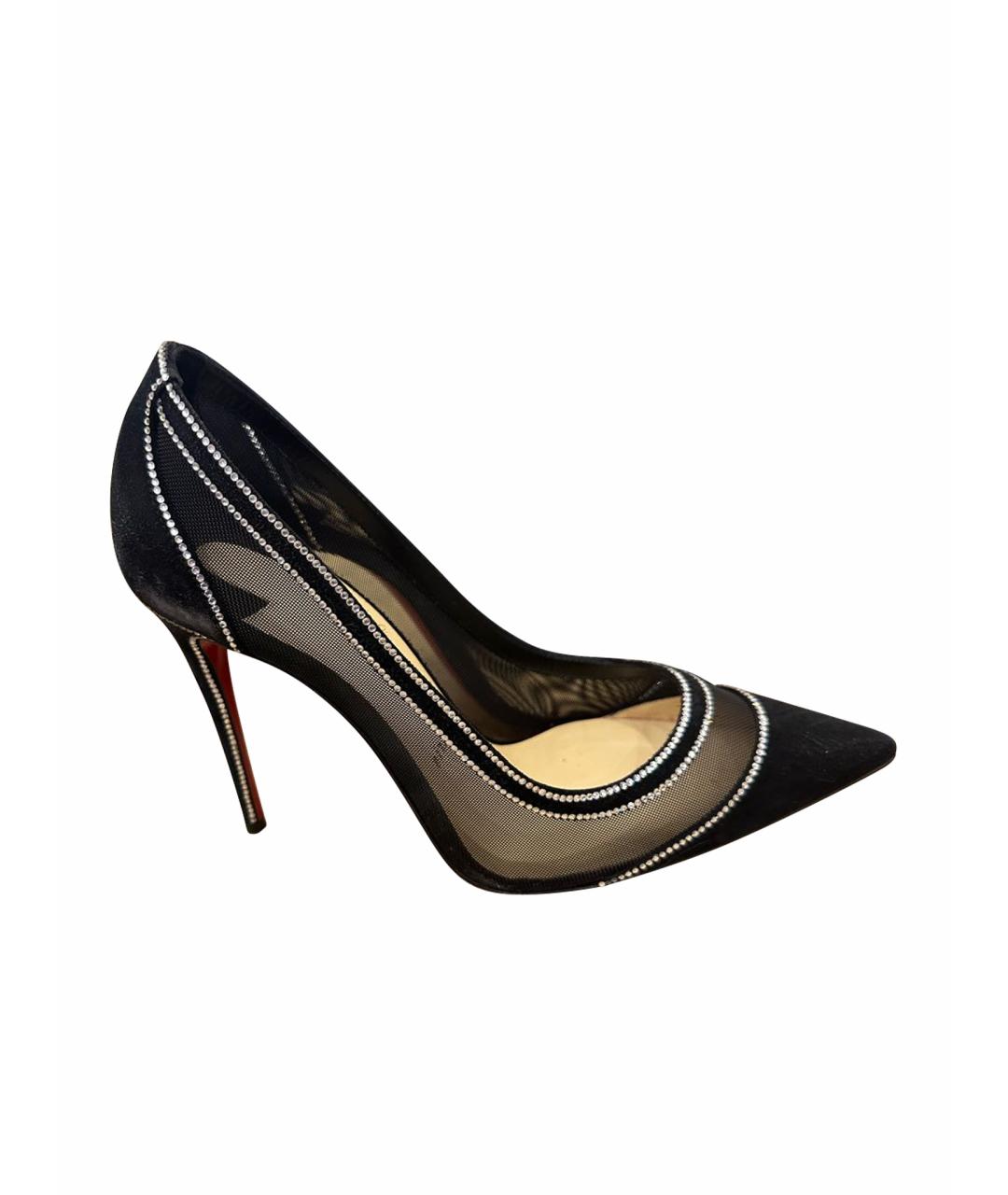 CHRISTIAN LOUBOUTIN Черные замшевые туфли, фото 1