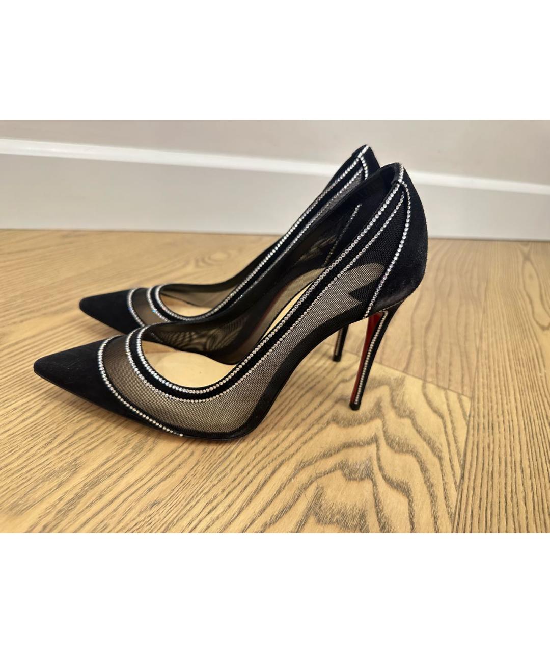 CHRISTIAN LOUBOUTIN Черные замшевые туфли, фото 5