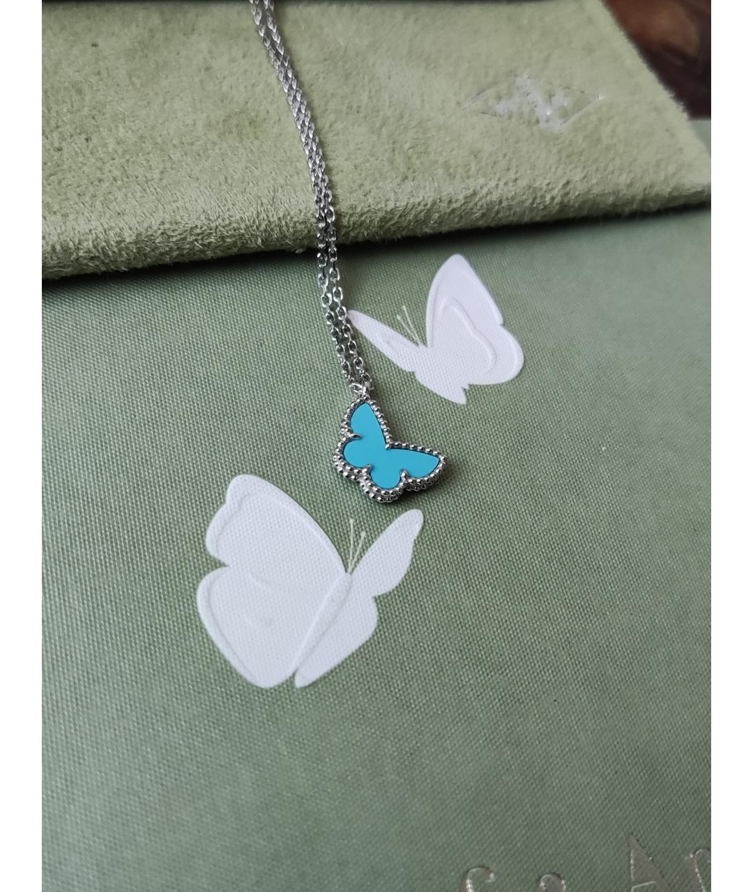 VAN CLEEF & ARPELS Бирюзовая подвеска из белого золота, фото 5