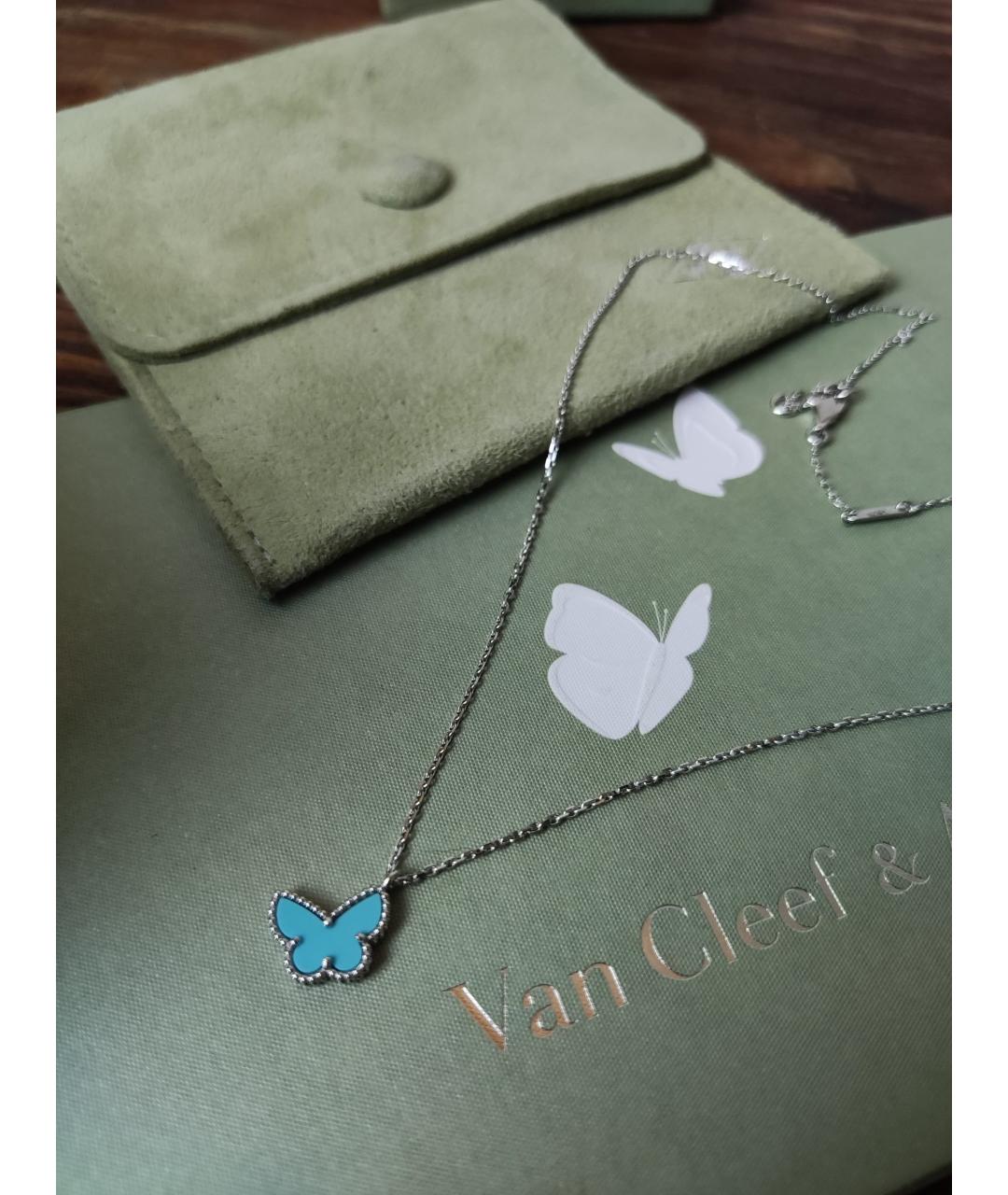 VAN CLEEF & ARPELS Бирюзовая подвеска из белого золота, фото 6