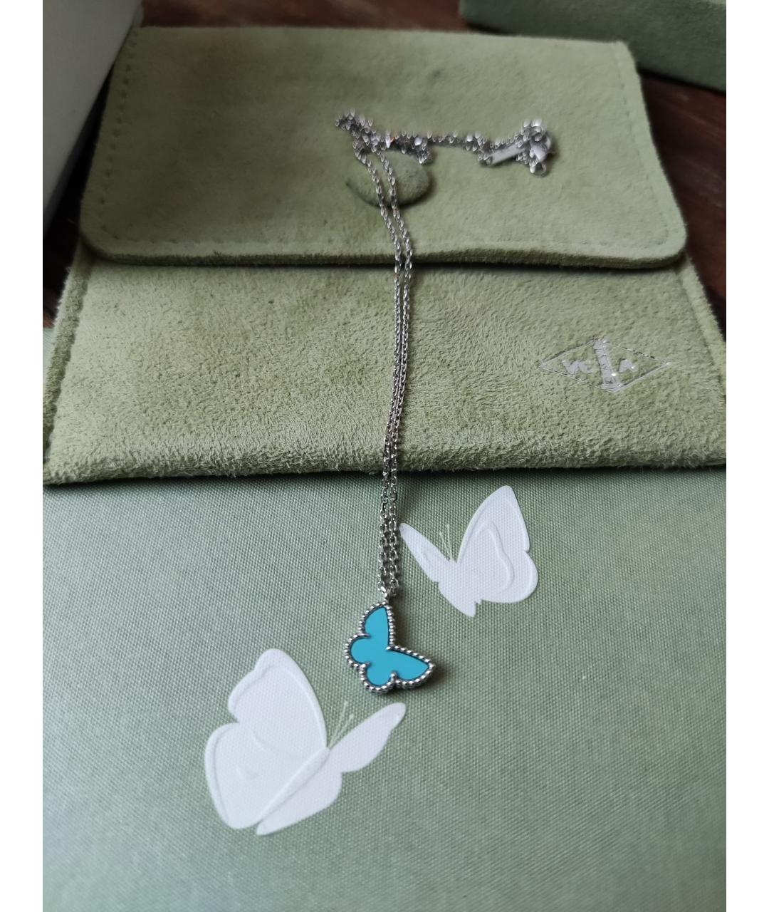 VAN CLEEF & ARPELS Бирюзовая подвеска из белого золота, фото 3