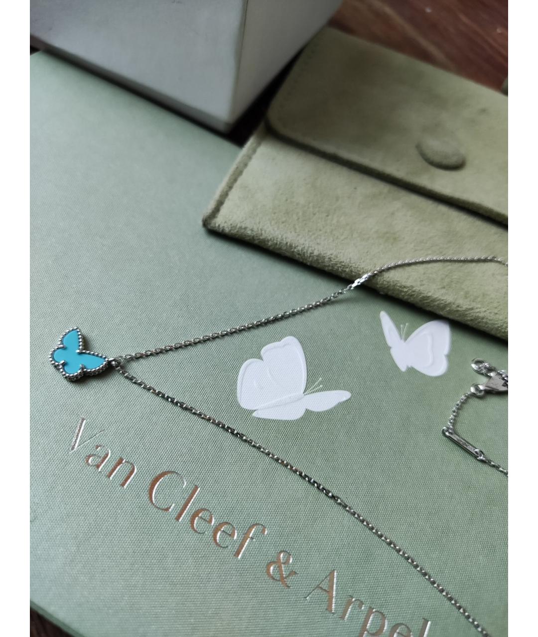 VAN CLEEF & ARPELS Бирюзовая подвеска из белого золота, фото 4