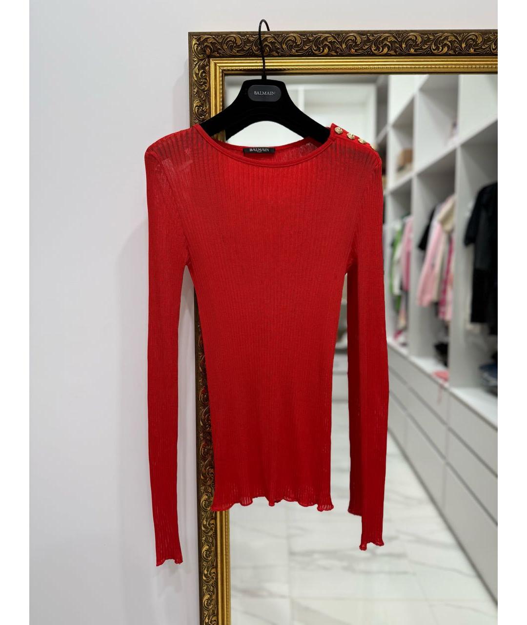 BALMAIN Красный вискозный джемпер / свитер, фото 8