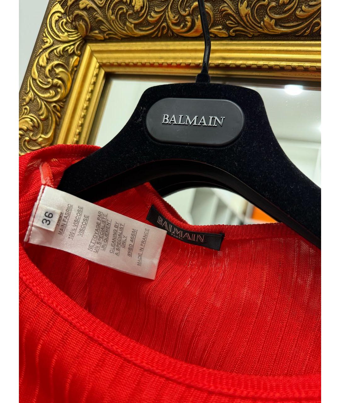 BALMAIN Красный вискозный джемпер / свитер, фото 4