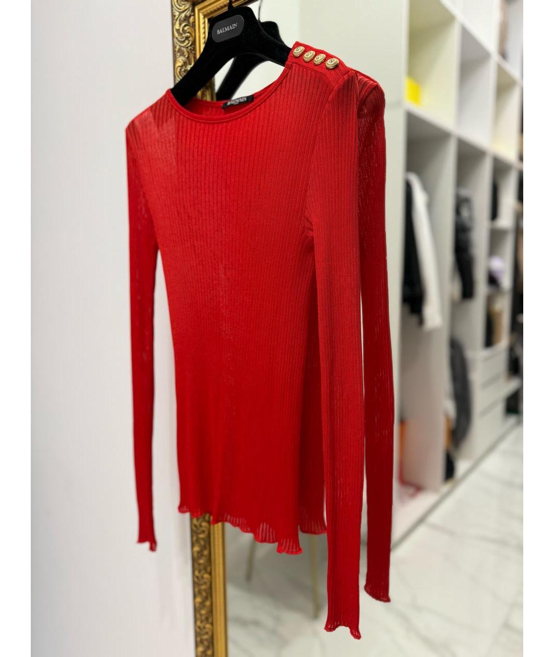 BALMAIN Красный вискозный джемпер / свитер, фото 5