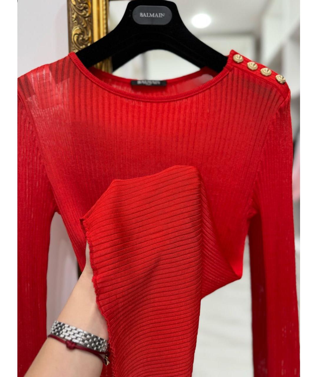 BALMAIN Красный вискозный джемпер / свитер, фото 6