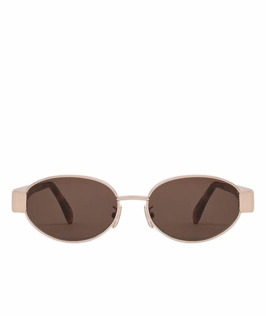 CELINE Золотые металлические солнцезащитные очки, фото 1