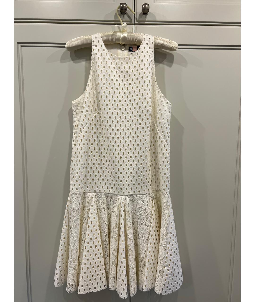 MSGM Белое хлопковое коктейльное платье, фото 5
