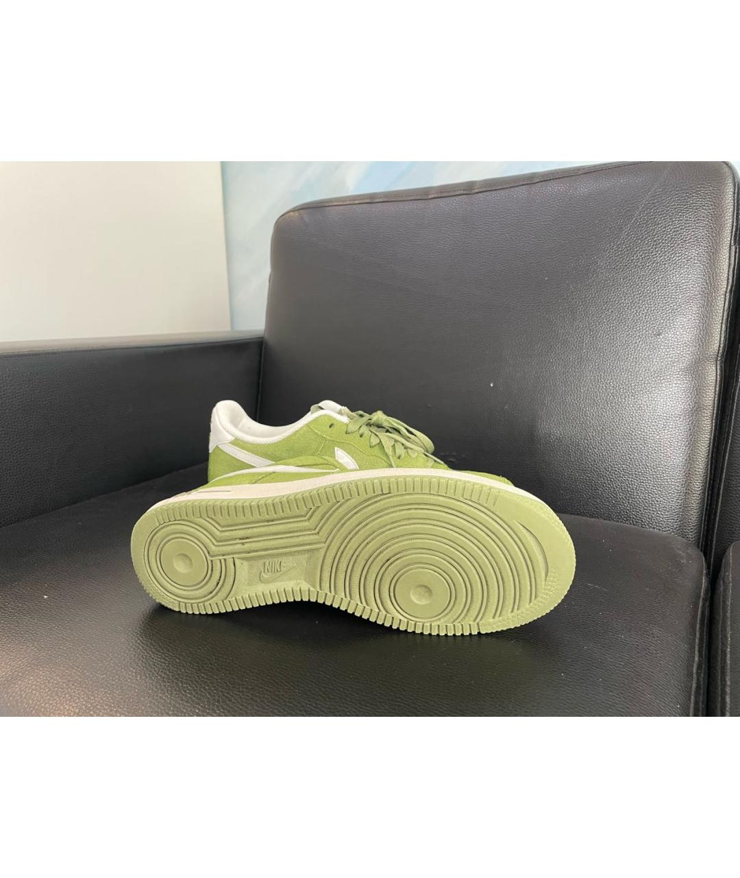 NIKE Зеленые замшевые низкие кроссовки / кеды, фото 5