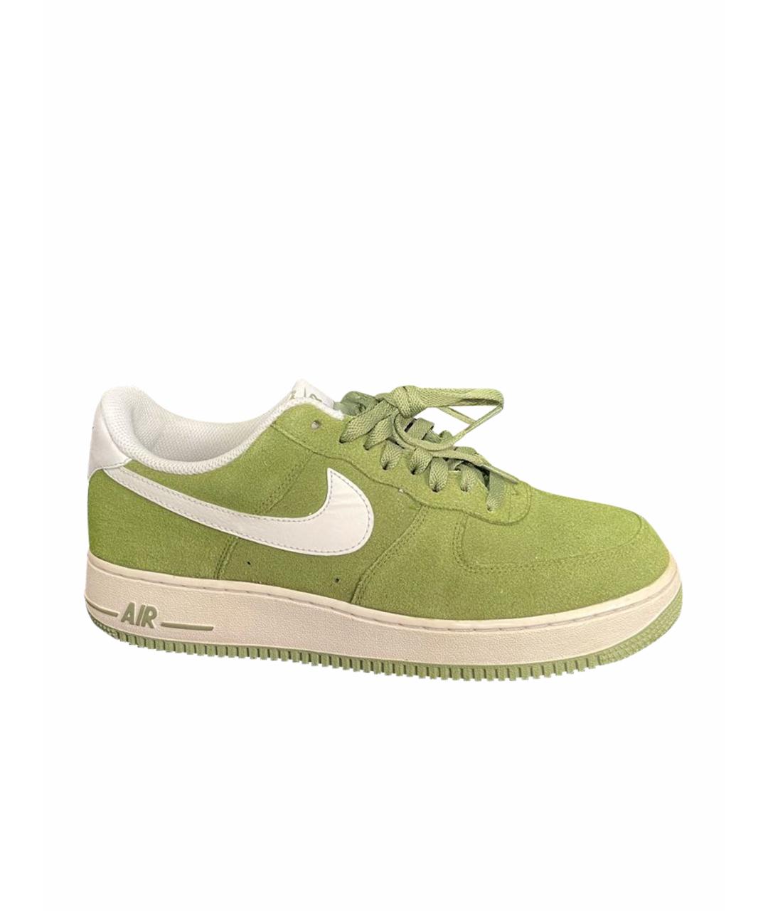 NIKE Зеленые замшевые низкие кроссовки / кеды, фото 1