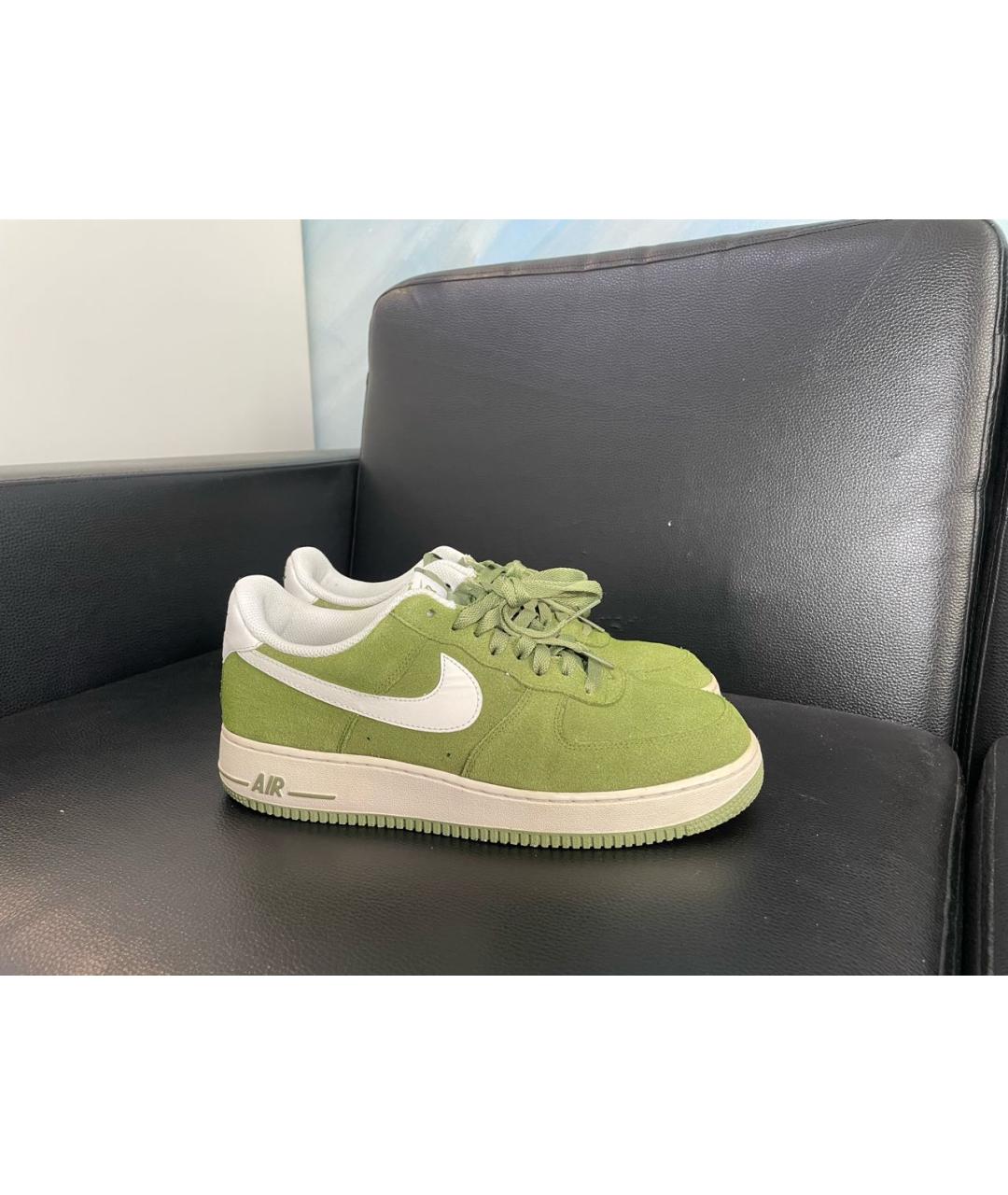 NIKE Зеленые замшевые низкие кроссовки / кеды, фото 7