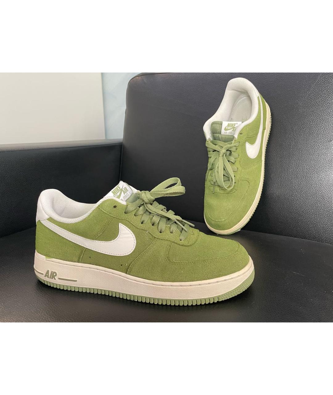 NIKE Зеленые замшевые низкие кроссовки / кеды, фото 3