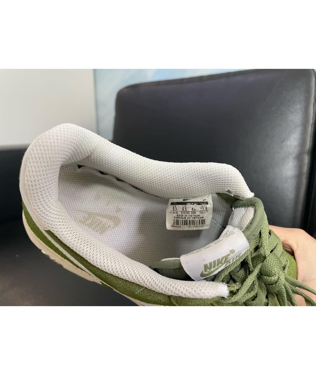 NIKE Зеленые замшевые низкие кроссовки / кеды, фото 6