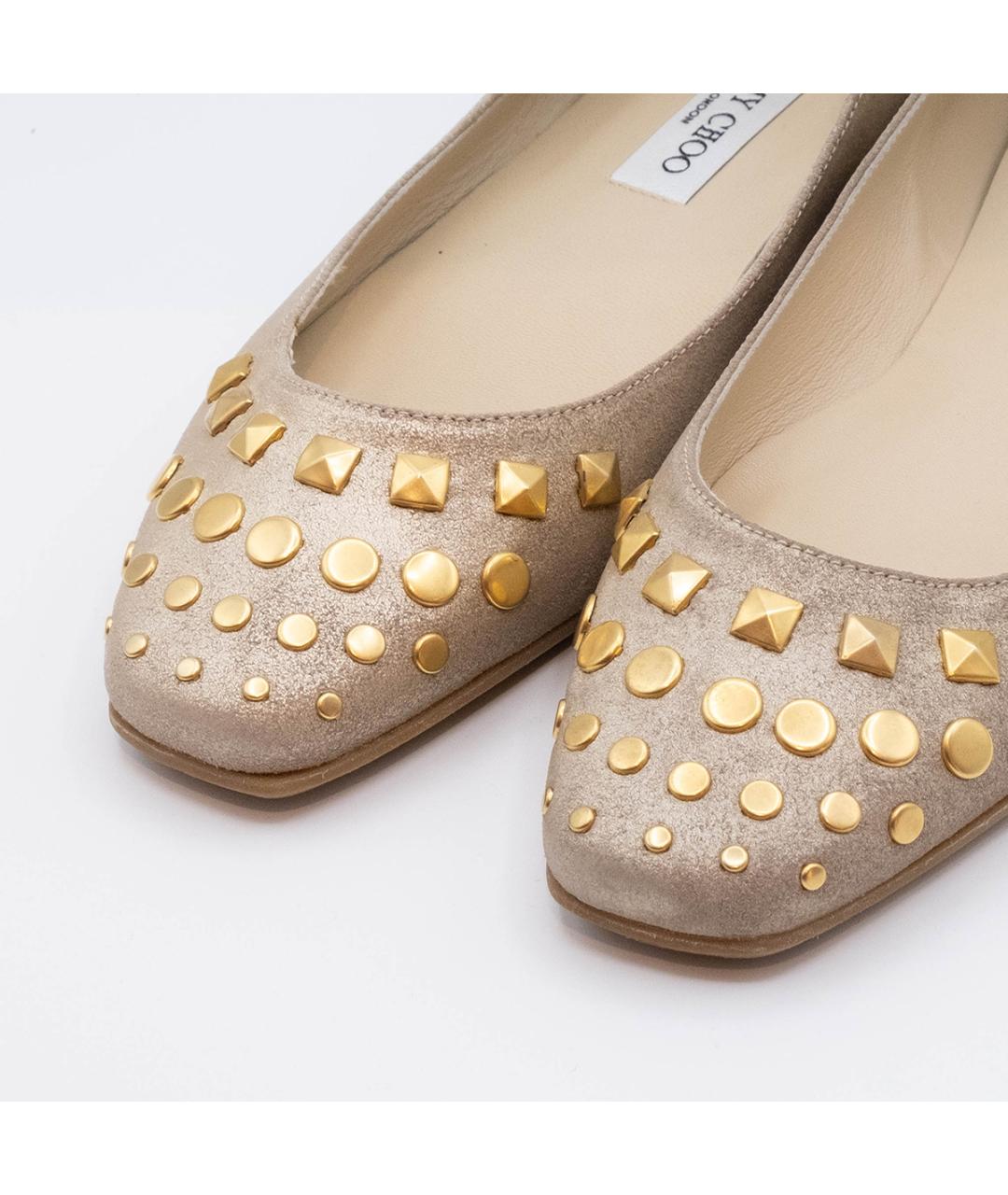 JIMMY CHOO Бежевые кожаные балетки, фото 3