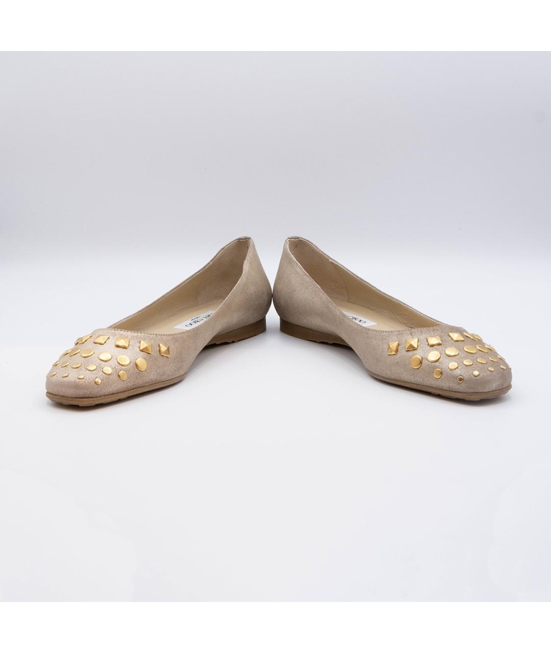 JIMMY CHOO Бежевые кожаные балетки, фото 4