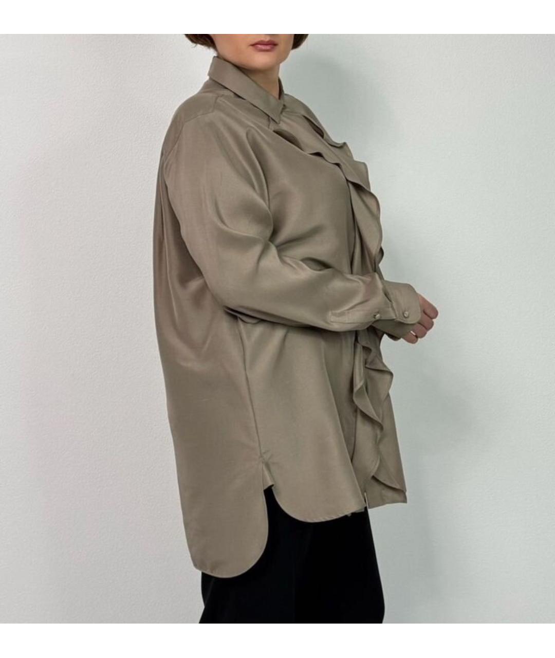 MAX MARA Бежевая шелковая блузы, фото 5