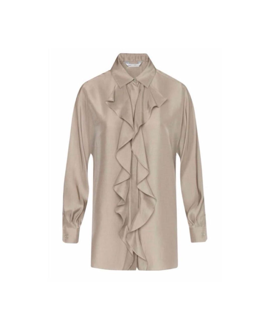 MAX MARA Бежевая шелковая блузы, фото 1