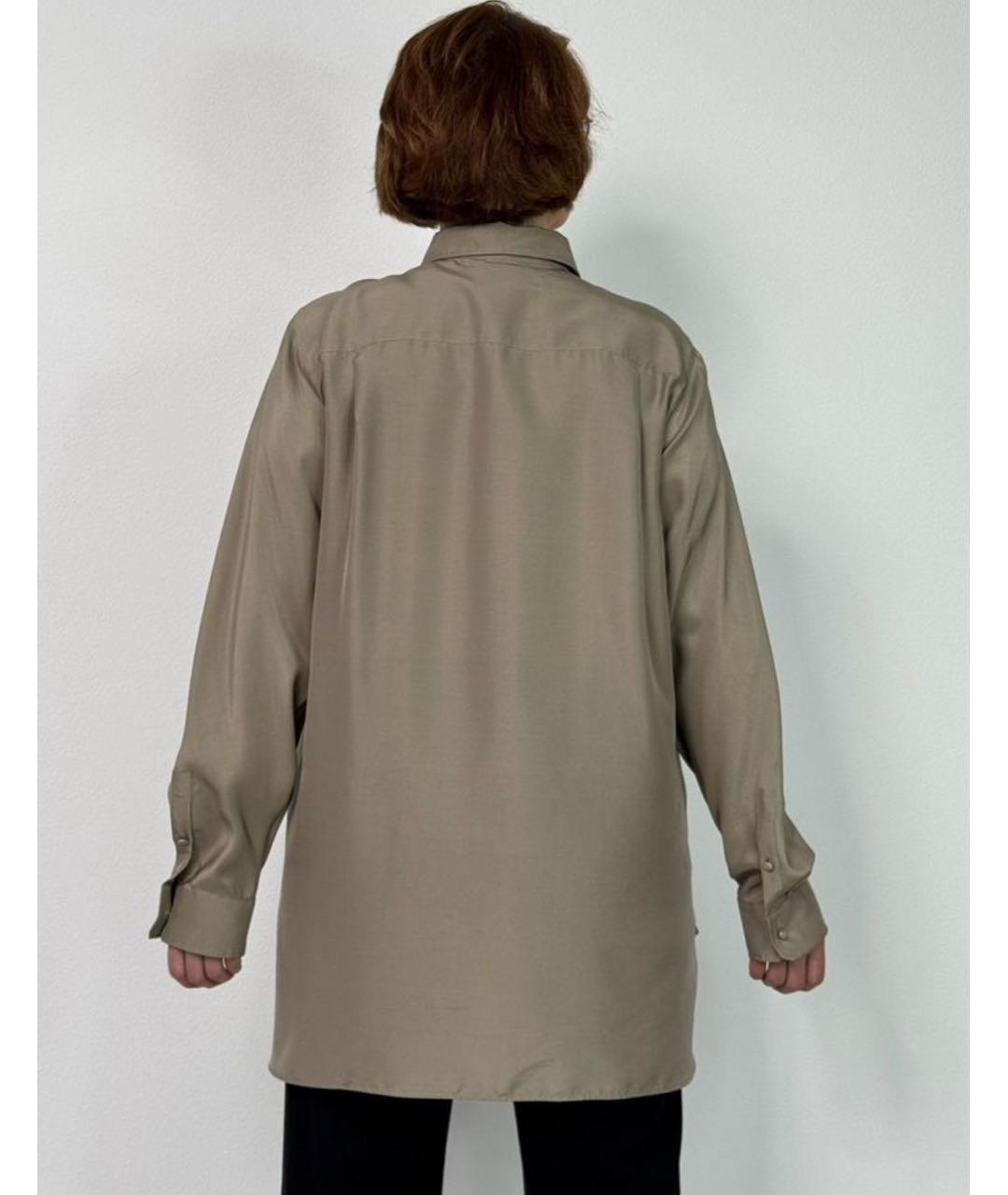 MAX MARA Бежевая шелковая блузы, фото 2