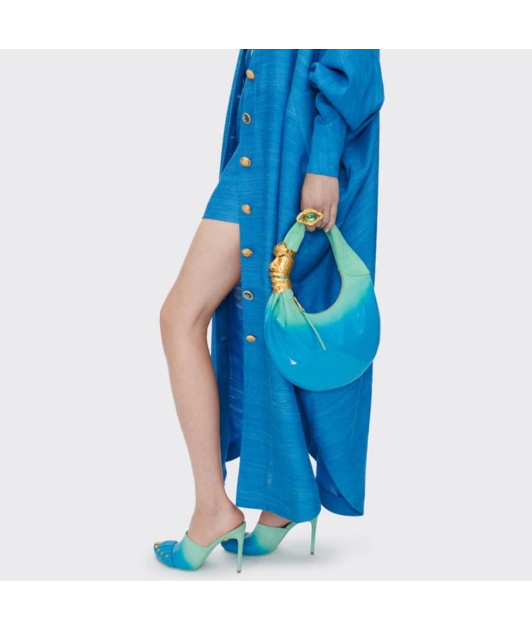 SCHIAPARELLI Голубая кожаная сумка тоут, фото 3