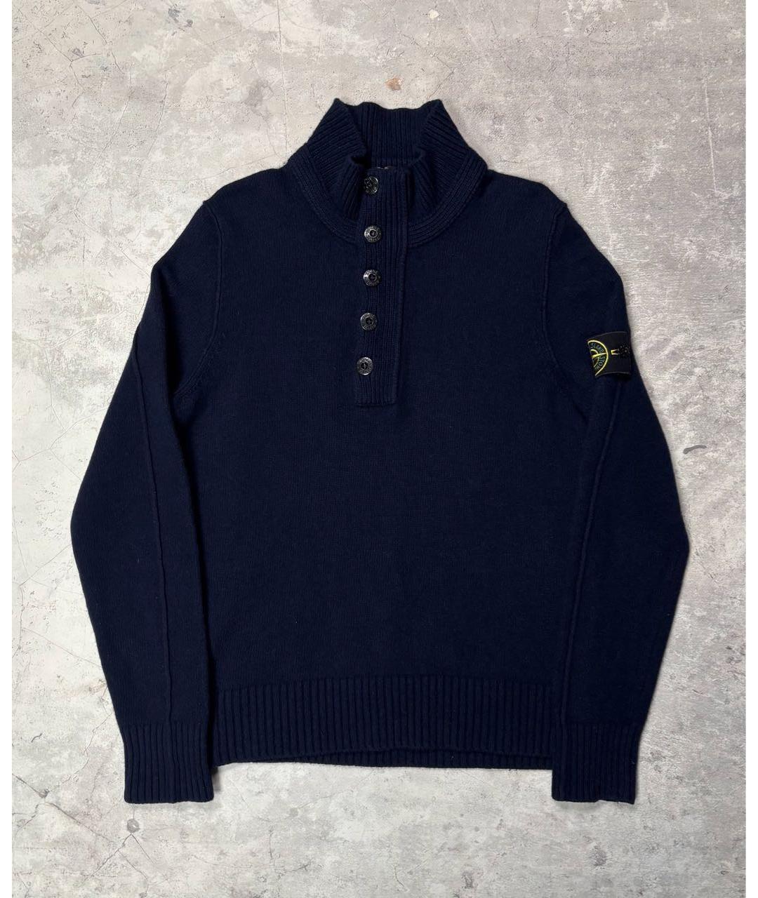STONE ISLAND Темно-синий шерстяной джемпер / свитер, фото 8