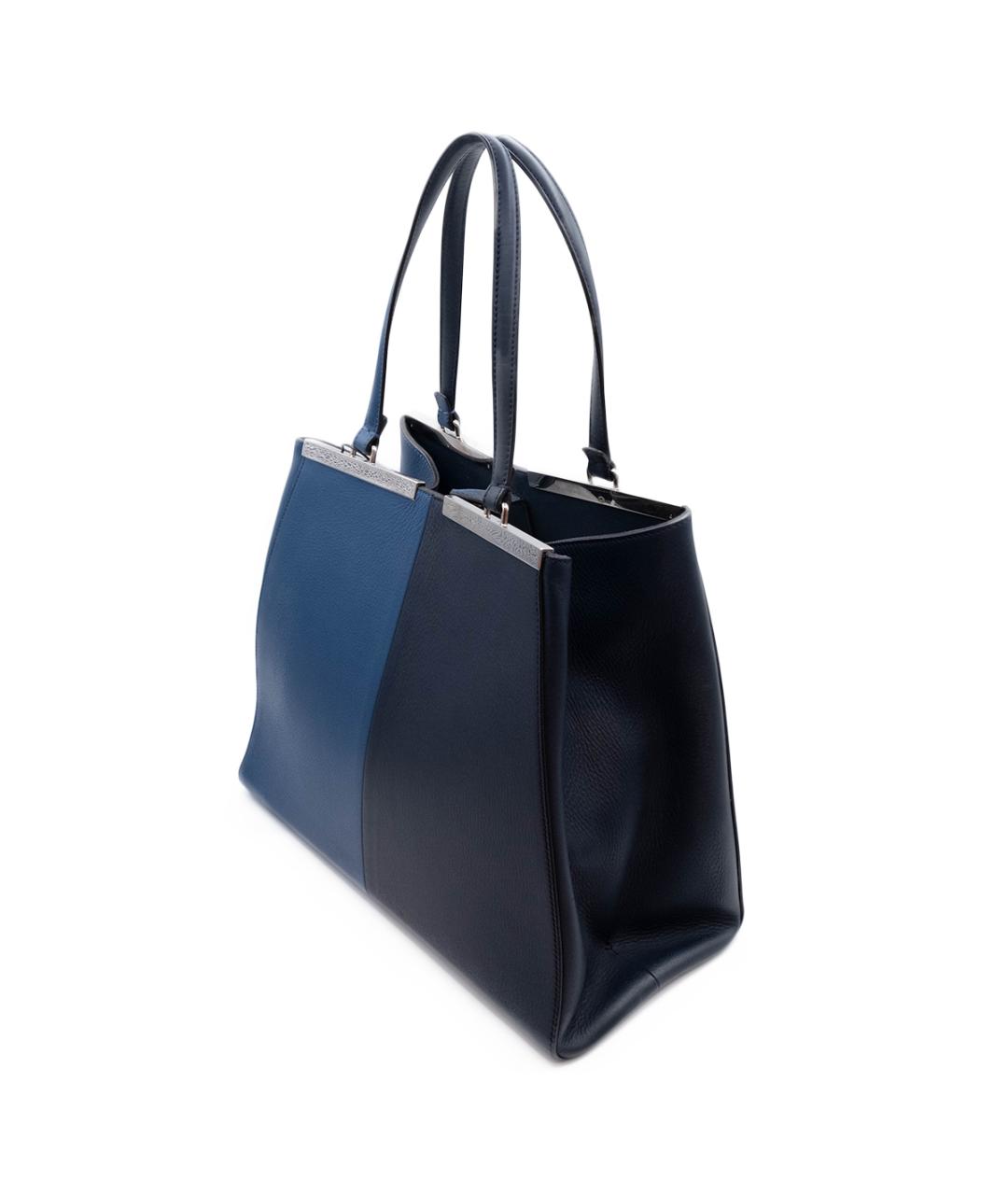 FENDI Синяя кожаная сумка тоут, фото 3