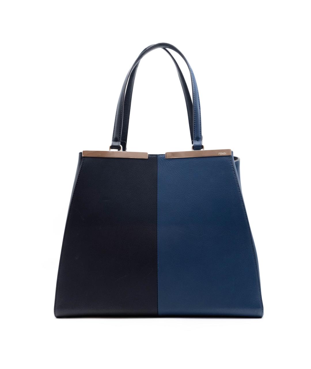 FENDI Синяя кожаная сумка тоут, фото 6