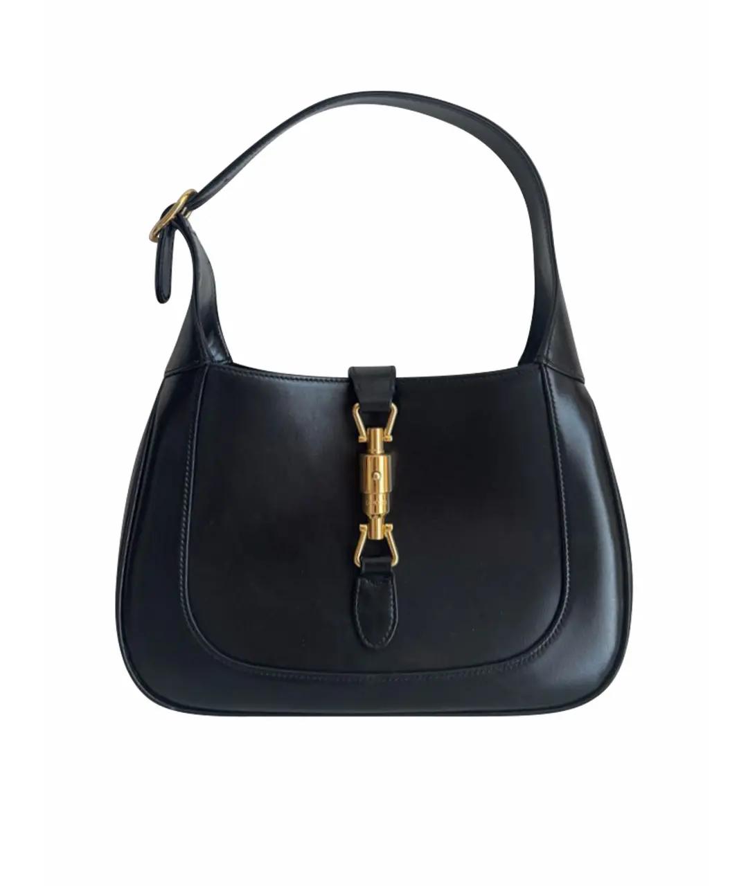 GUCCI Черная кожаная сумка с короткими ручками, фото 1