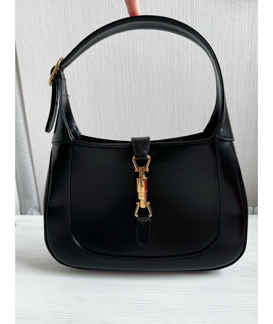 GUCCI Черная кожаная сумка с короткими ручками, фото 2