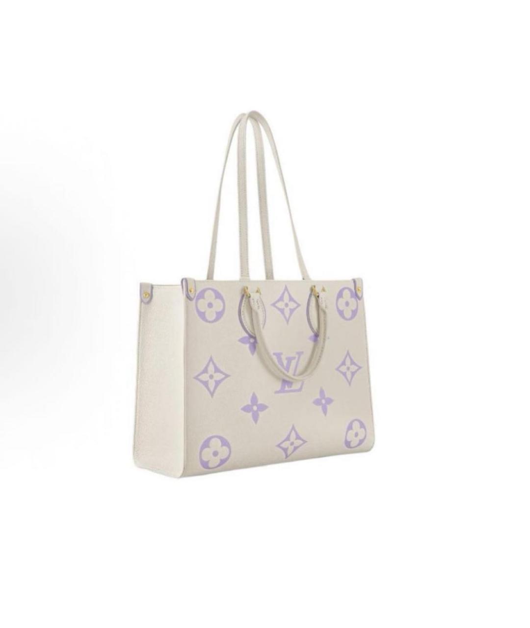 LOUIS VUITTON Бежевая кожаная сумка тоут, фото 2