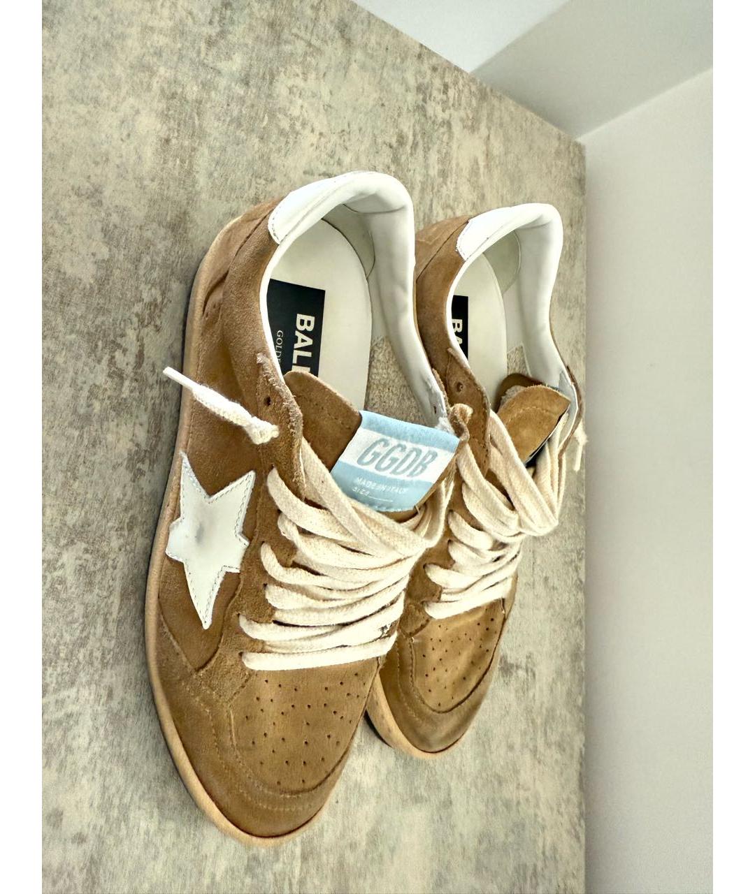 GOLDEN GOOSE DELUXE BRAND Бежевые замшевые кеды, фото 3