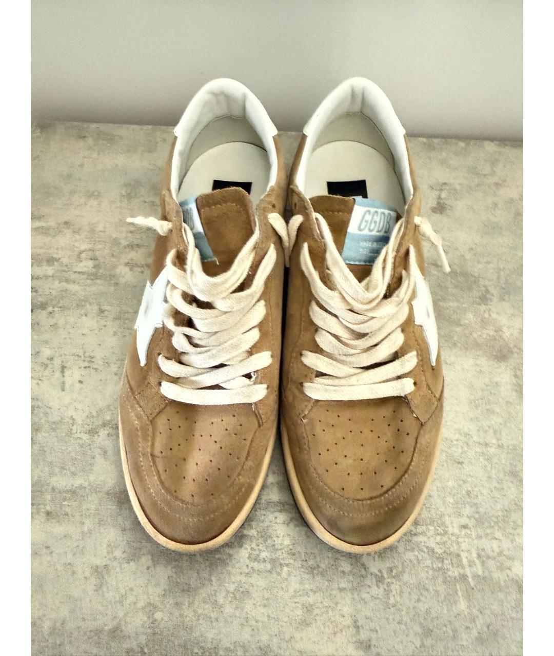 GOLDEN GOOSE DELUXE BRAND Бежевые замшевые кеды, фото 2