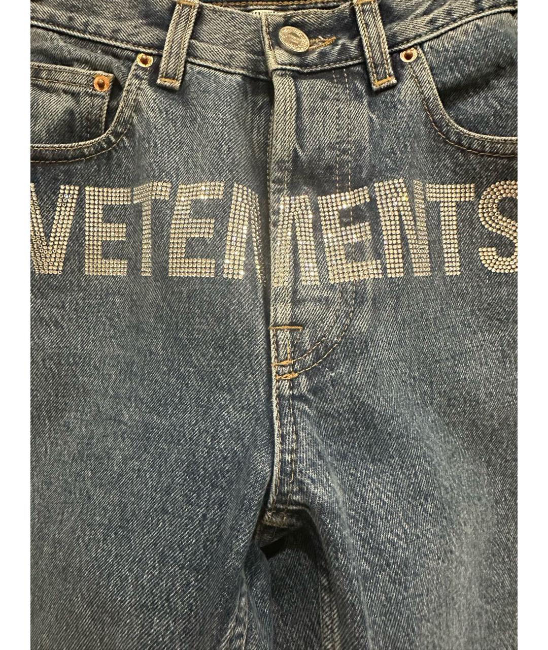 VETEMENTS Синие хлопковые прямые джинсы, фото 8