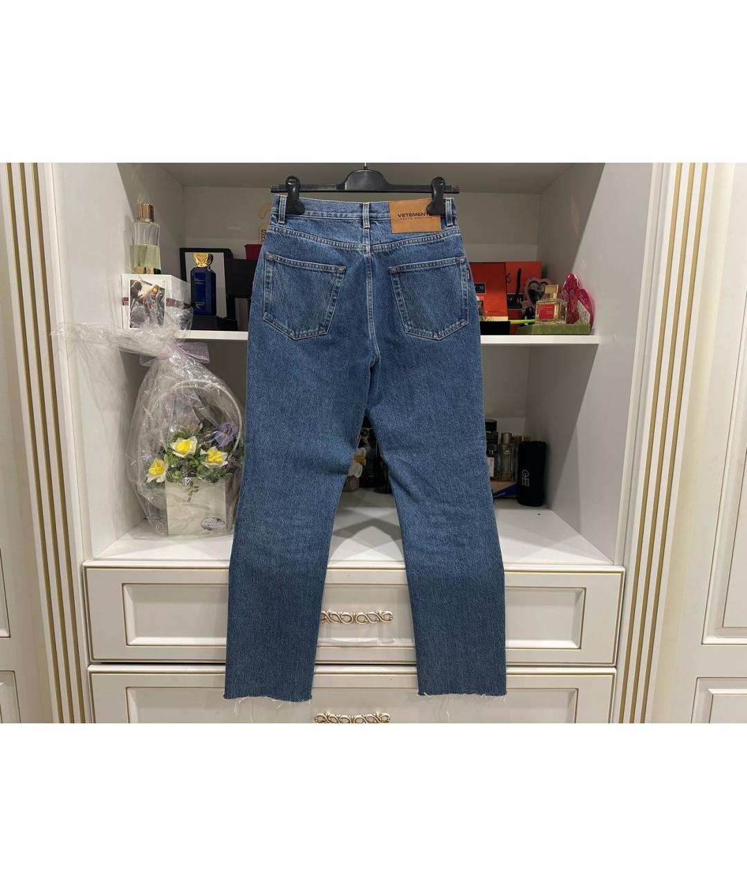 VETEMENTS Синие хлопковые прямые джинсы, фото 2