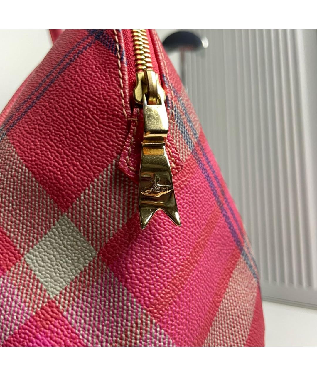 VIVIENNE WESTWOOD Розовая сумка с короткими ручками из искусственной кожи, фото 5