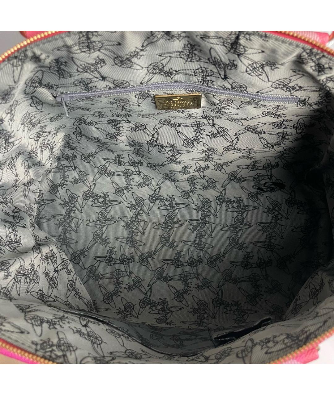 VIVIENNE WESTWOOD Розовая сумка с короткими ручками из искусственной кожи, фото 6