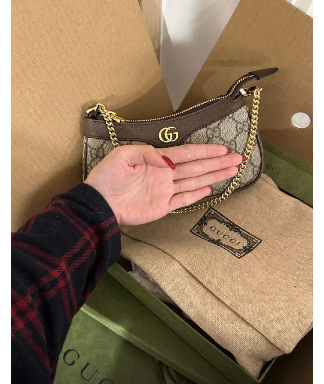 GUCCI Коричневая сумка с короткими ручками, фото 8
