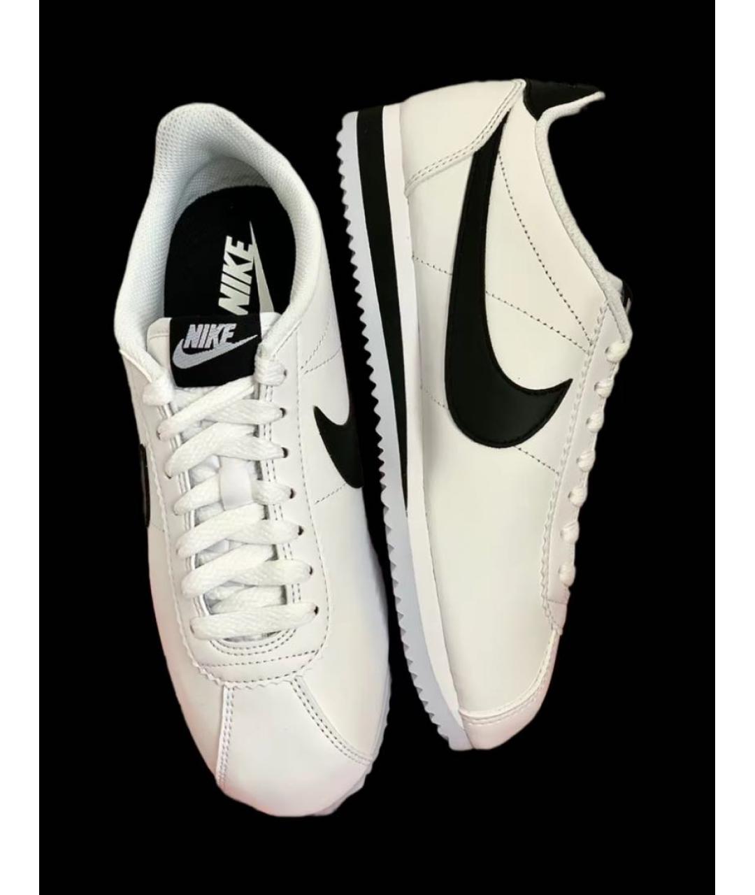 NIKE Белые кожаные низкие кроссовки / кеды, фото 5