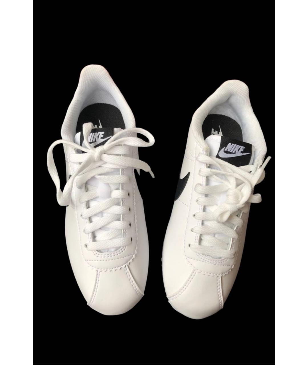 NIKE Белые кожаные низкие кроссовки / кеды, фото 7