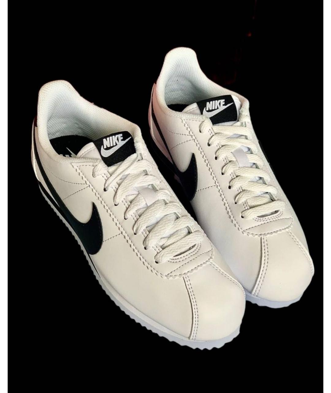 NIKE Белые кожаные низкие кроссовки / кеды, фото 6