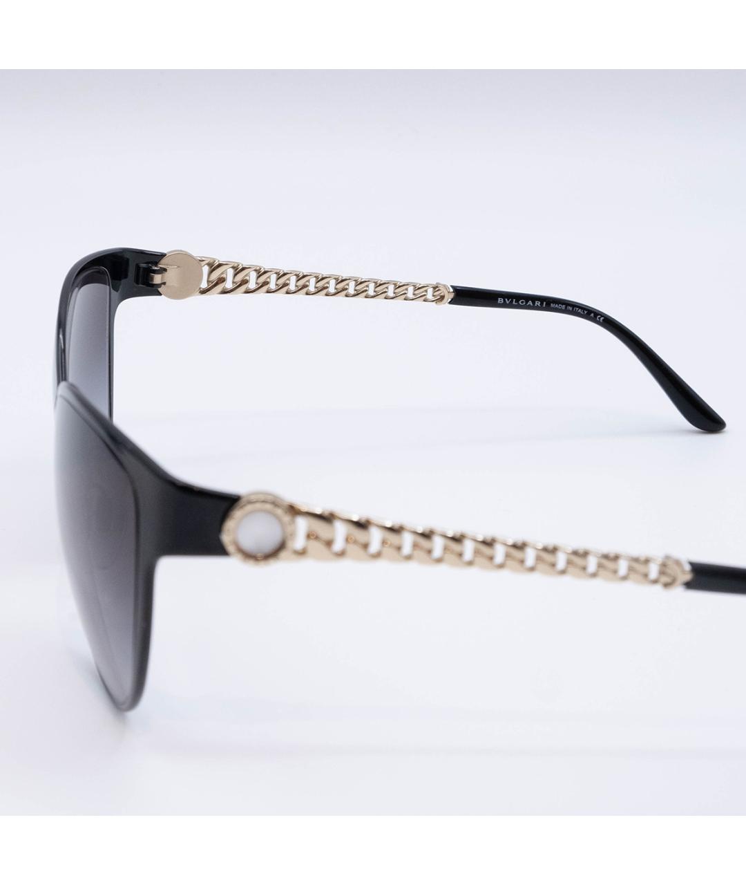 BVLGARI Черные металлические солнцезащитные очки, фото 4