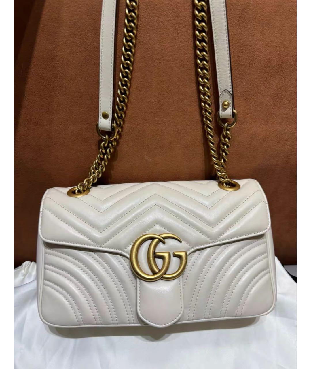 GUCCI Бежевая кожаная сумка через плечо, фото 2