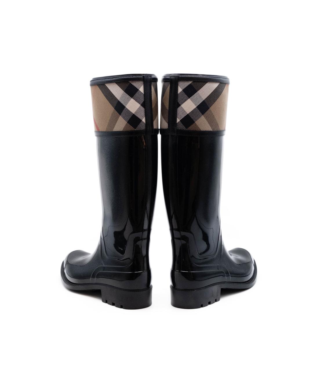 BURBERRY Черные резиновые сапоги, фото 5