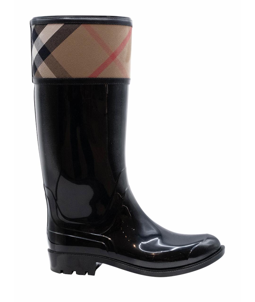 BURBERRY Черные резиновые сапоги, фото 7
