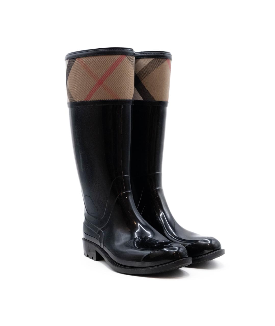 BURBERRY Черные резиновые сапоги, фото 2
