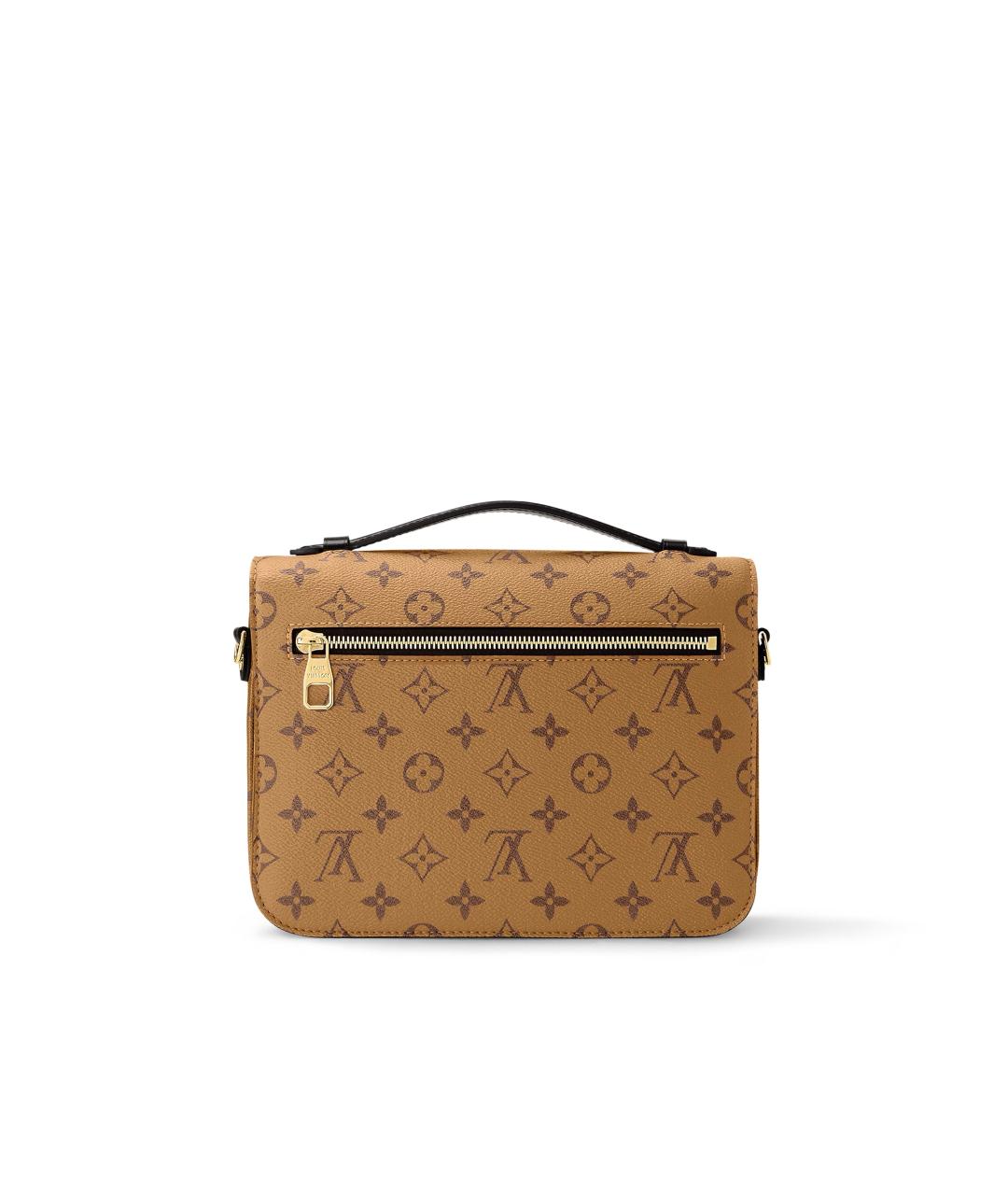 LOUIS VUITTON Коричневая кожаная сумка с короткими ручками, фото 3